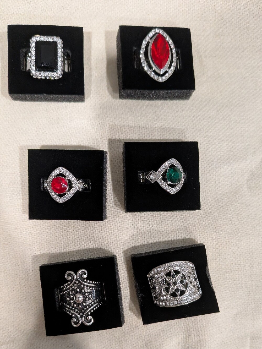 paparazzi Multi-Style Ring Lot with Red and Green Accent Stones